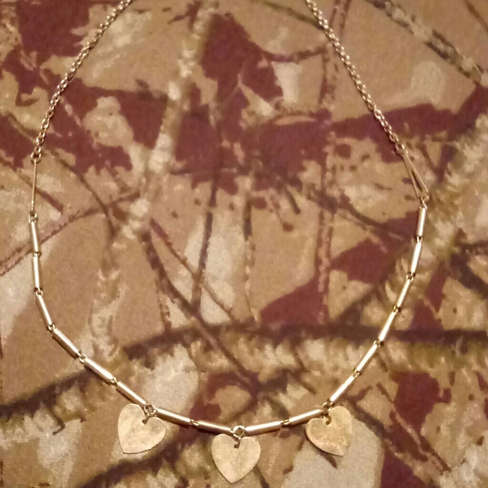 Gold plated heart-charm necklace